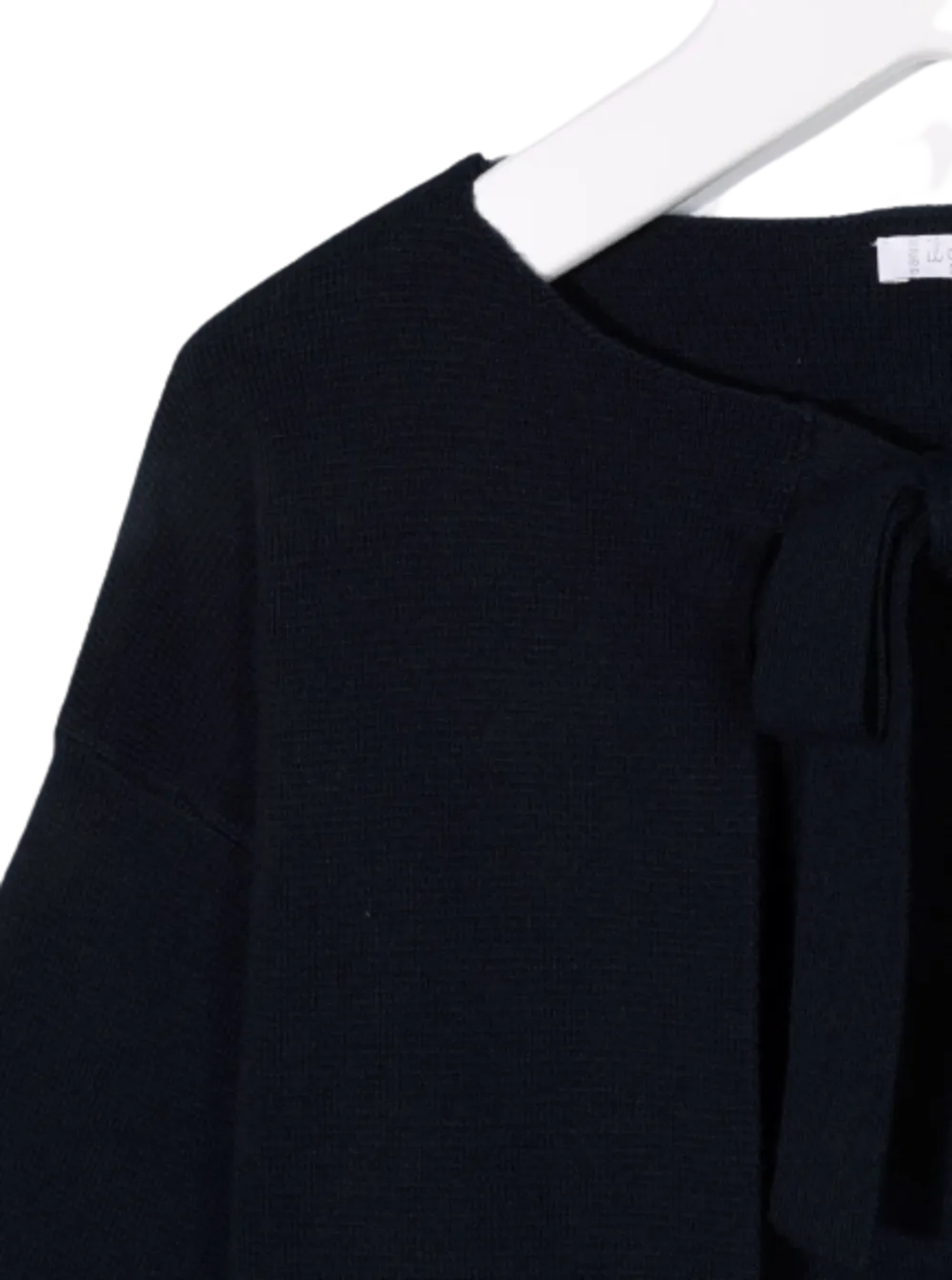 Fine-Knit Bow-Fastening Cardigan