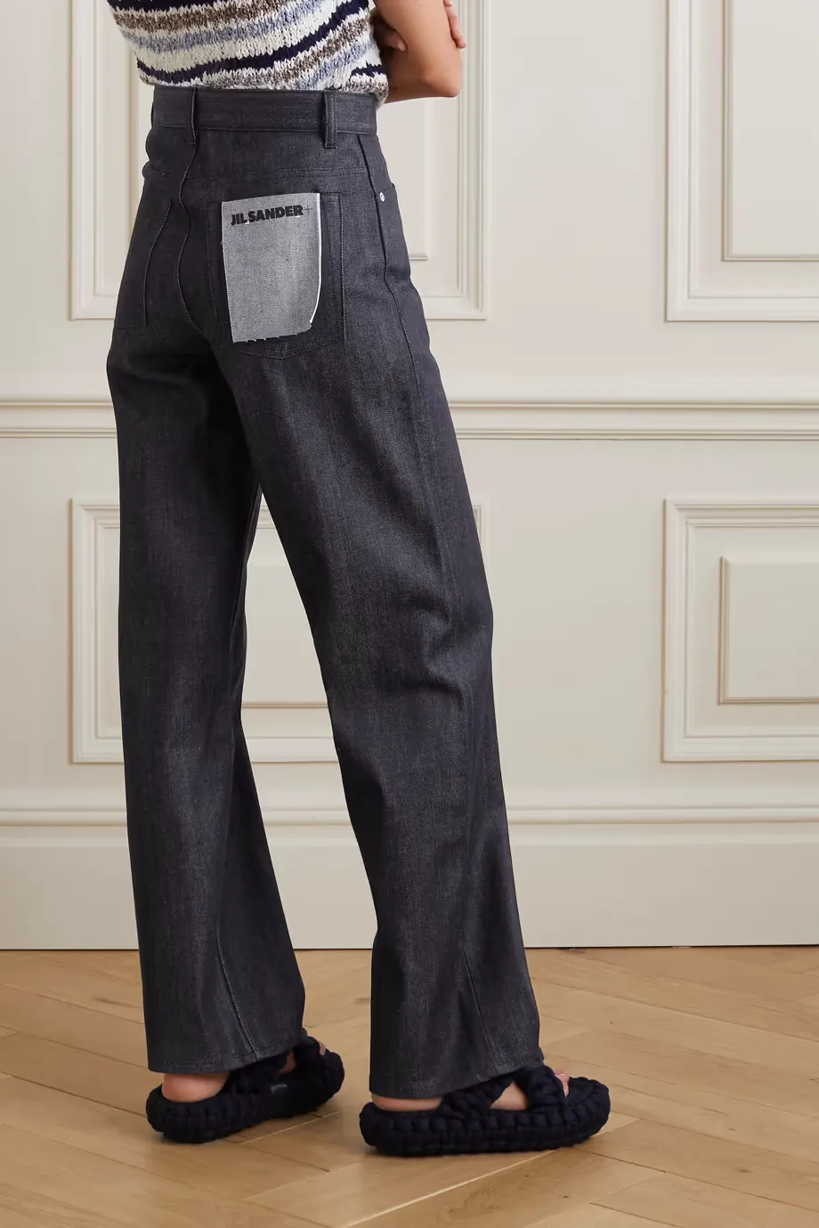 Logo-Patch Straight-Leg Trousers