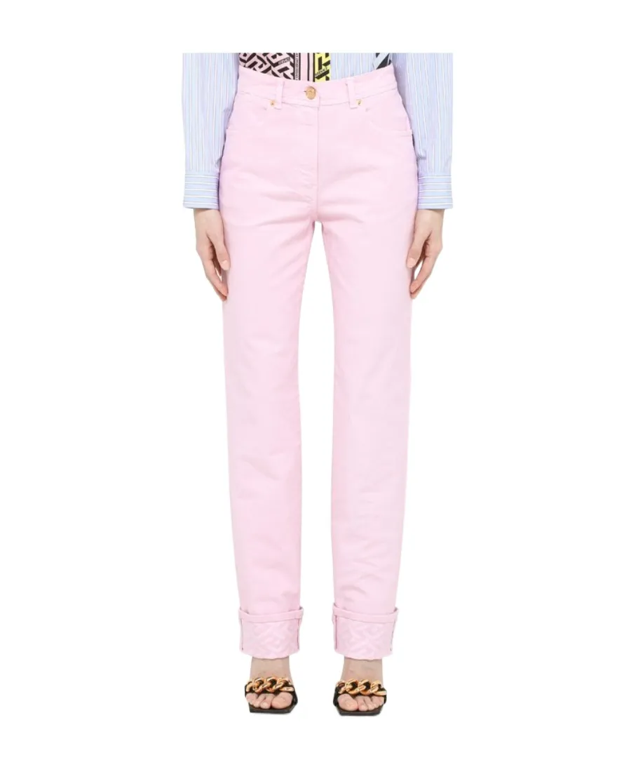 High-Waisted Straight Trousers