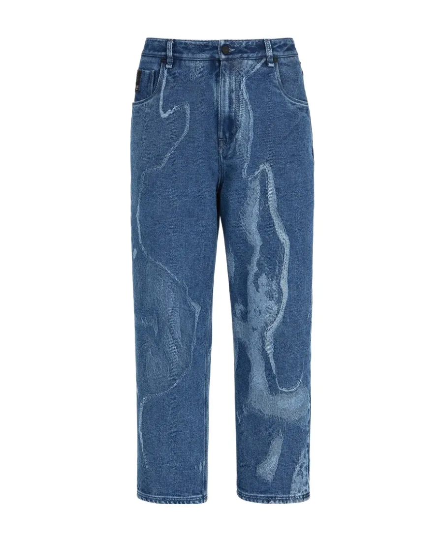 Fendi Contrasted Logo Motif Denim Trousers