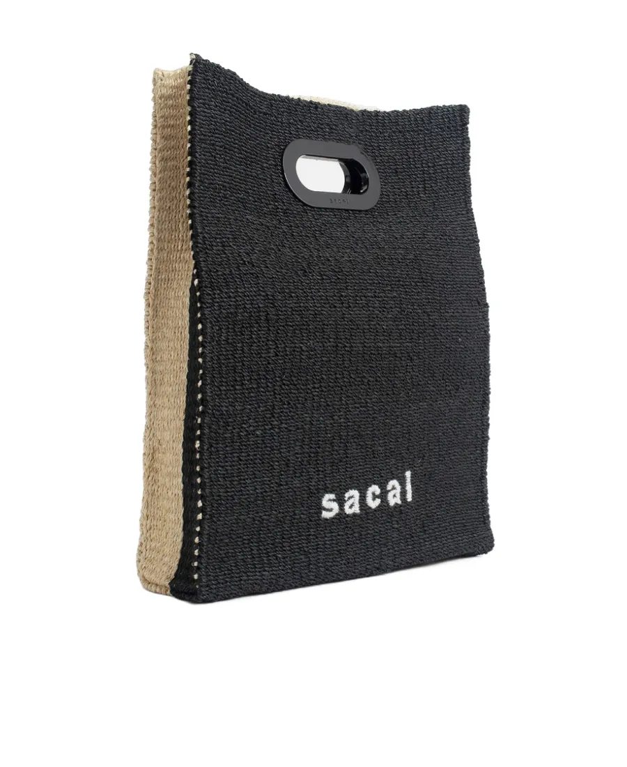 Sacai Logo Embroidered Woven Tote Bag
