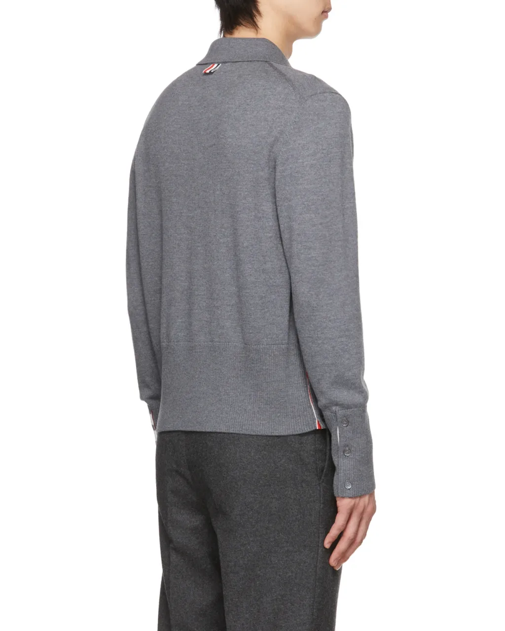 4-Bar Long-Sleeved Knitted Polo Shirt