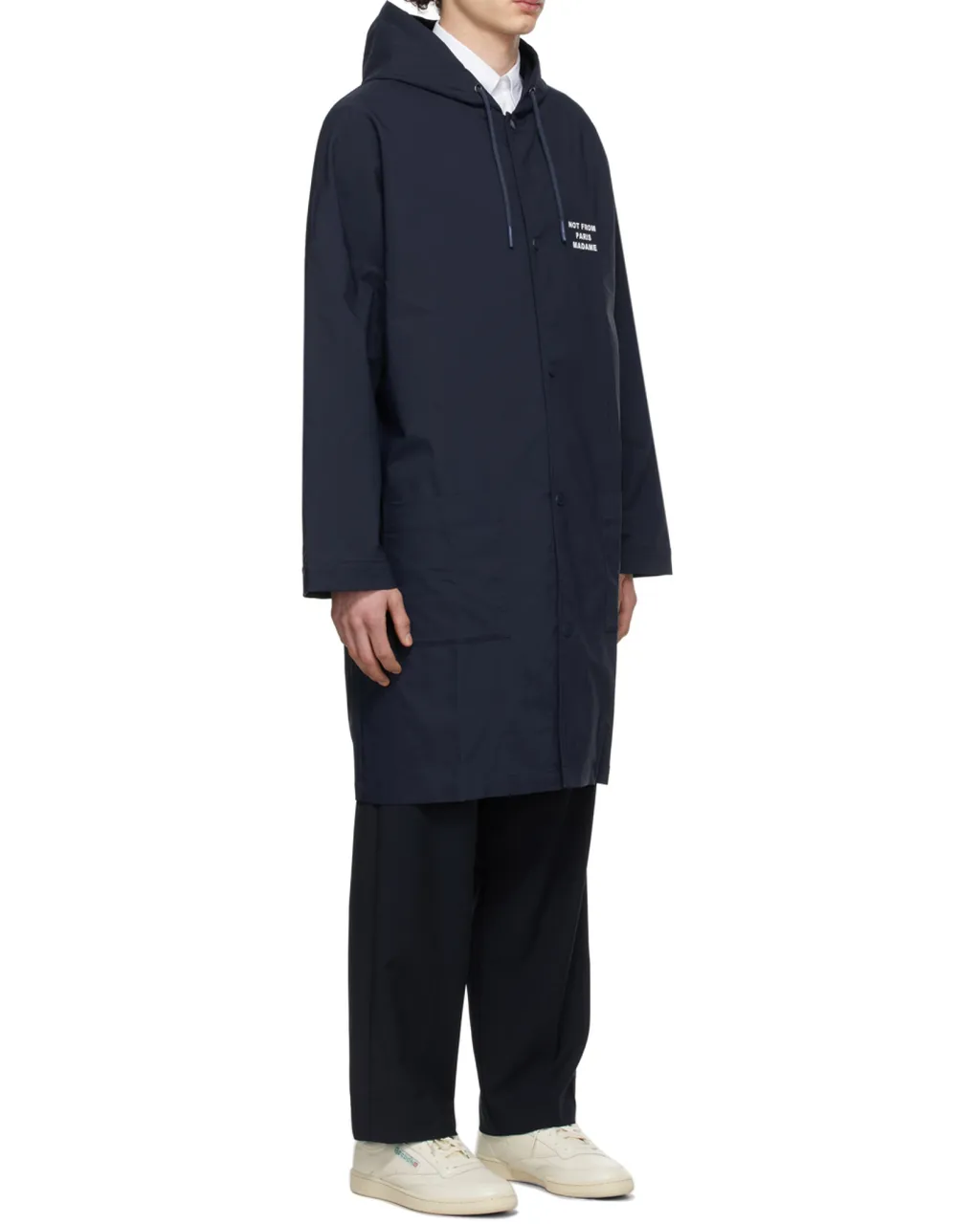 Slogan-Print Hooded Windbreaker