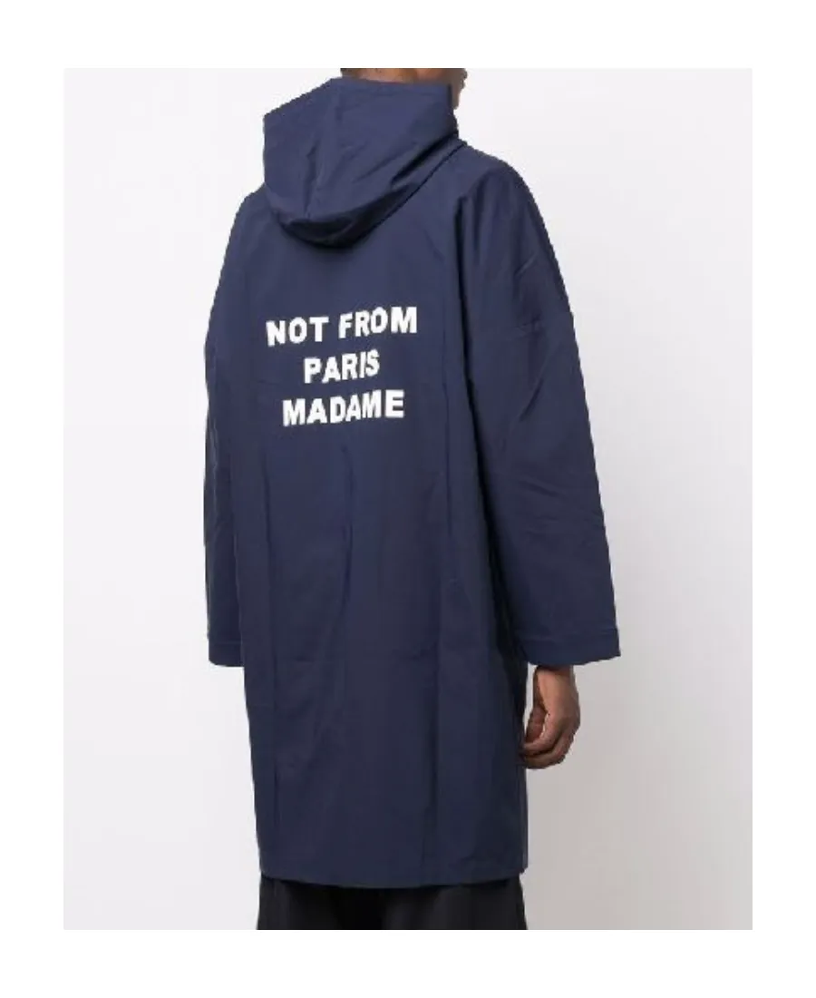 Slogan-Print Hooded Windbreaker