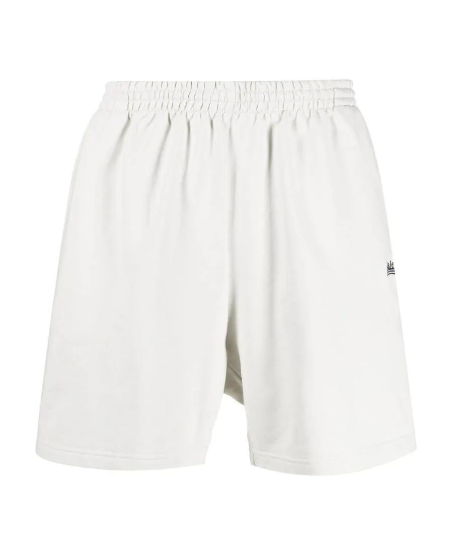 Political Campaign Sweat Shorts In White