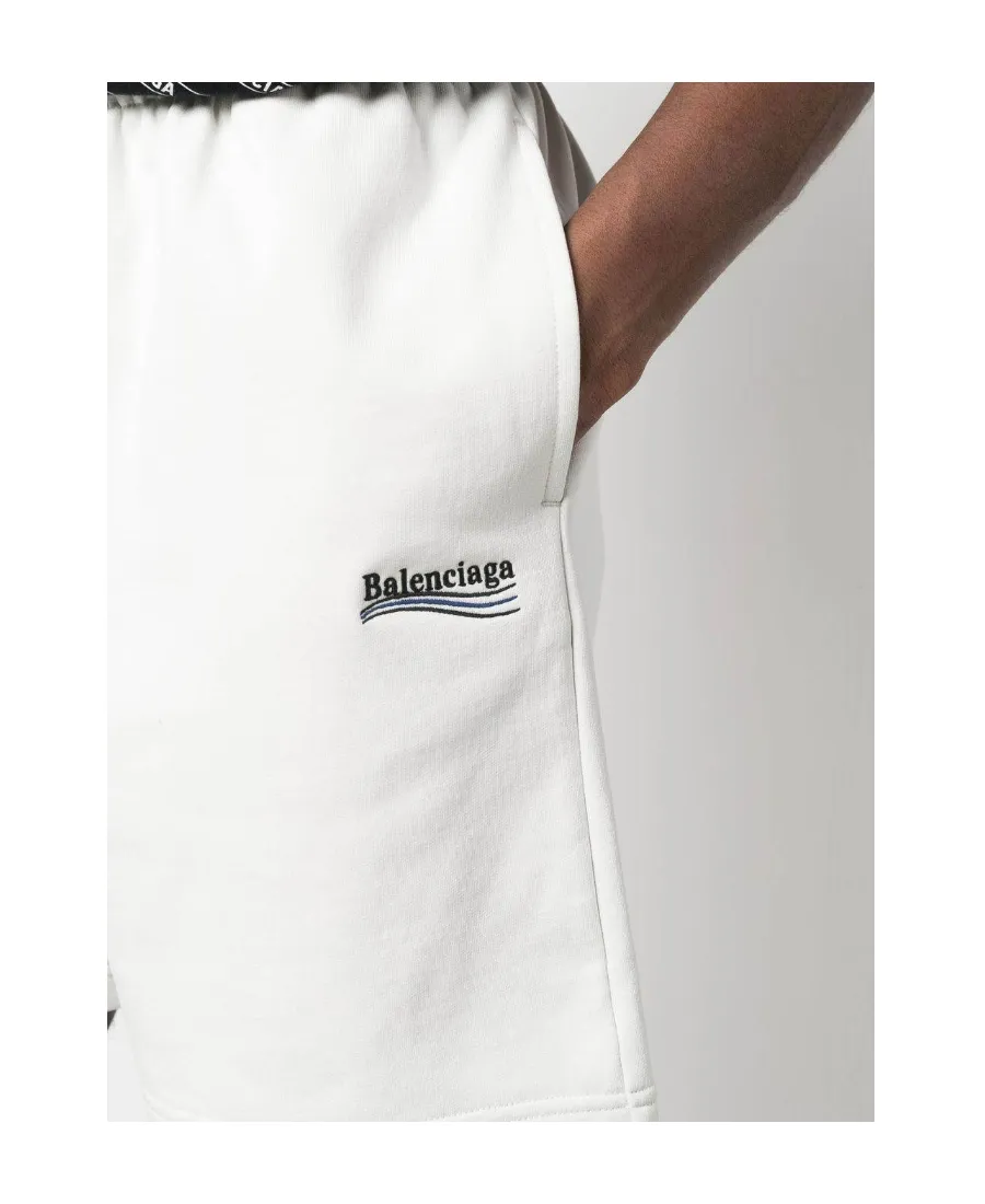 Political Campaign Sweat Shorts In White