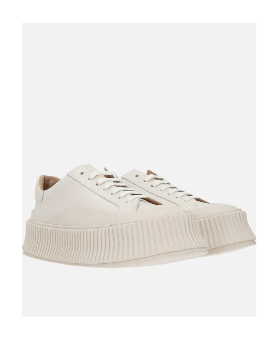 Ribbed-Sole Low-Top Sneakers