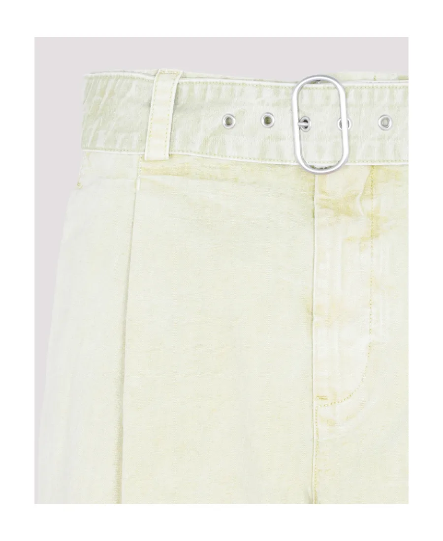 Pleat-Detail Straight-Leg Trousers