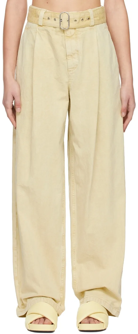 Pleat-Detail Straight-Leg Trousers
