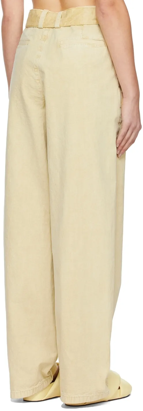 Pleat-Detail Straight-Leg Trousers