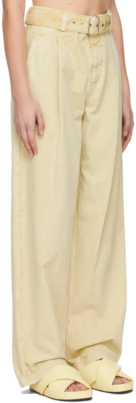 Pleat-Detail Straight-Leg Trousers