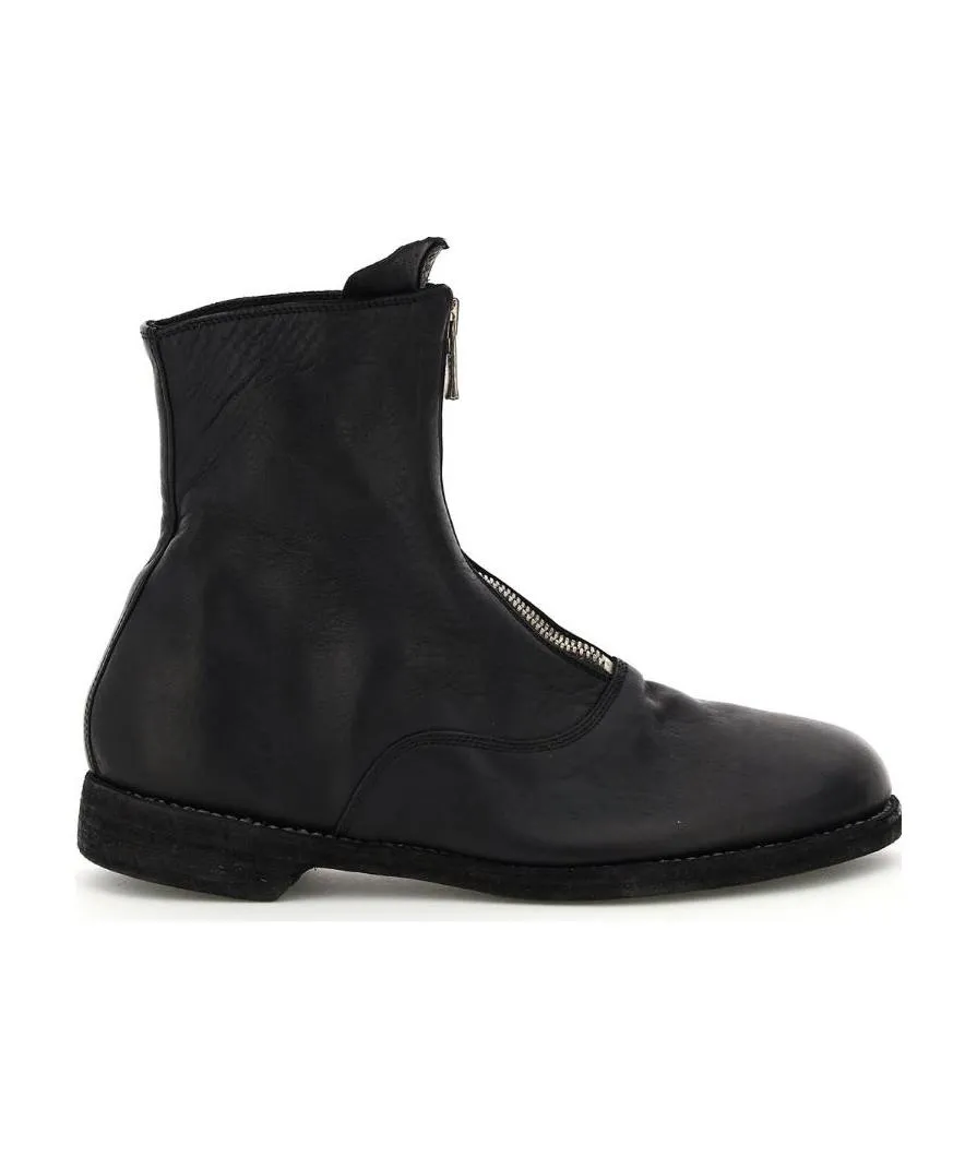 Leather Zip-Front Ankle Boots