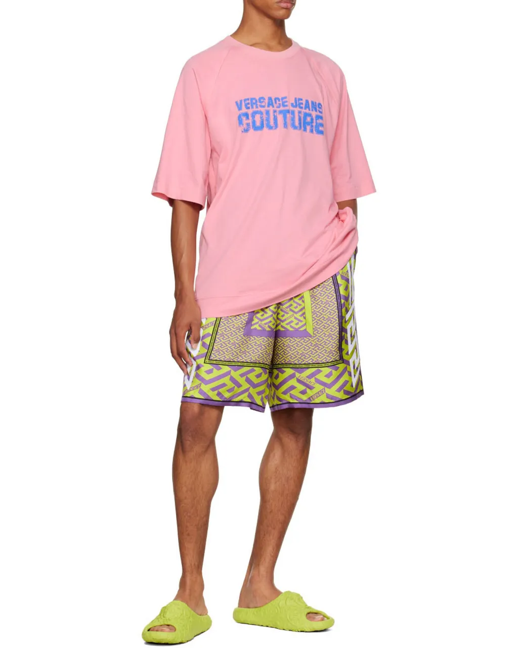 Versace Greca Pattern Logo Printed Shorts