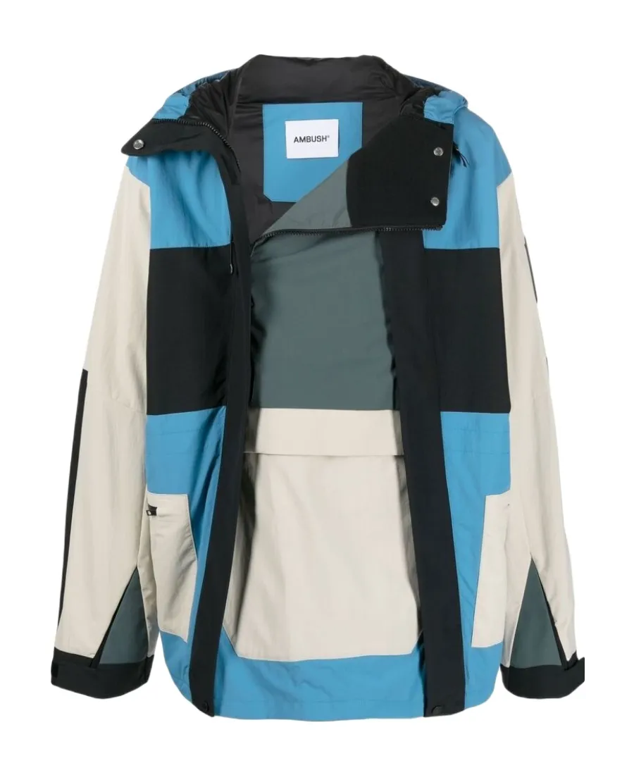 Colour-Block Hooded Jacket