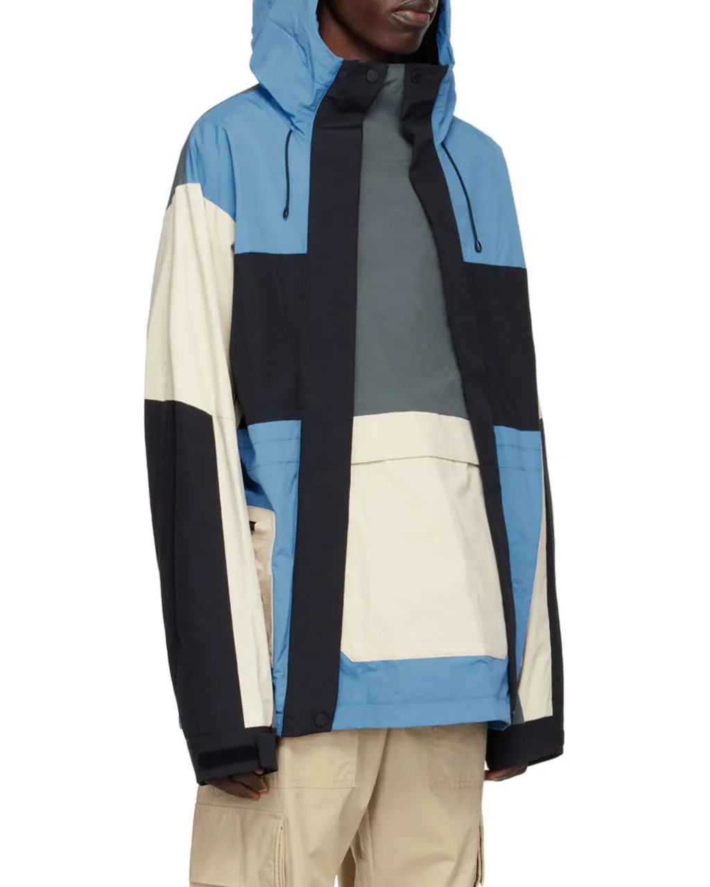 Colour-Block Hooded Jacket