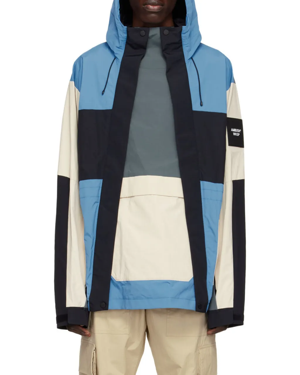 Colour-Block Hooded Jacket