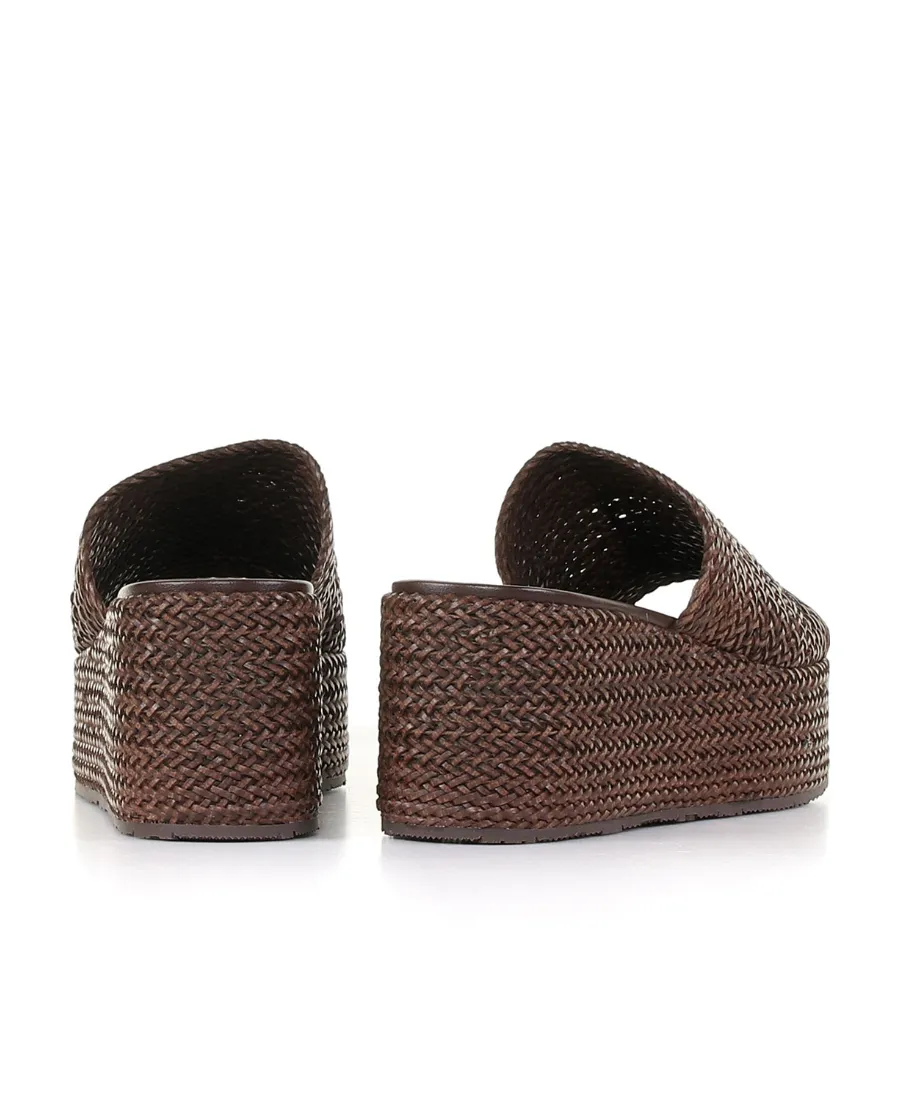 Interwoven Platform Wedge Sandals