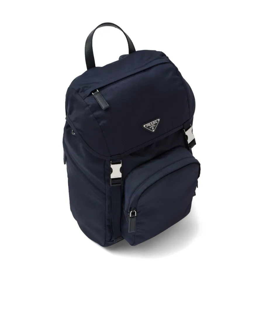 Prada Logo Plaque Buckled Backpack
