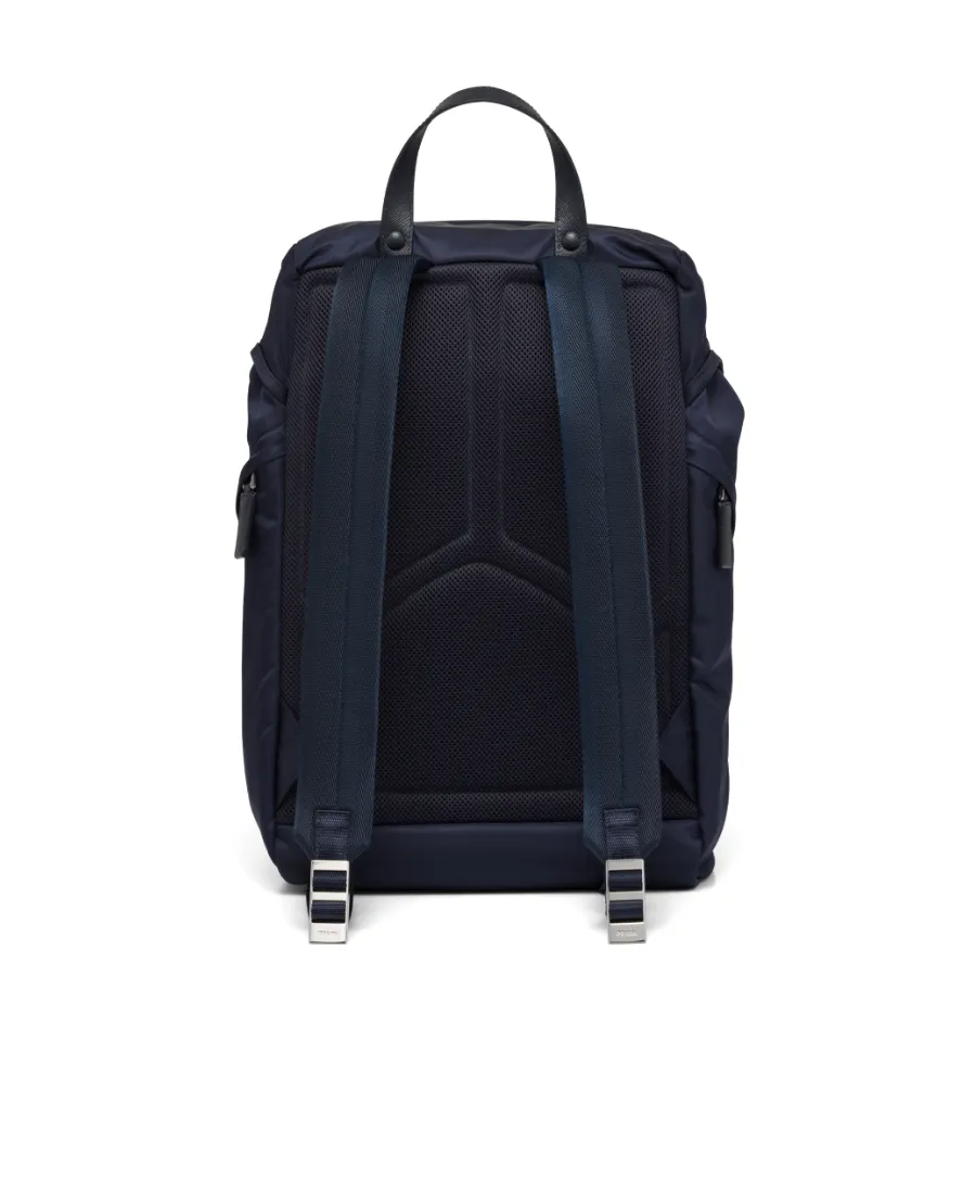 Prada Logo Plaque Buckled Backpack