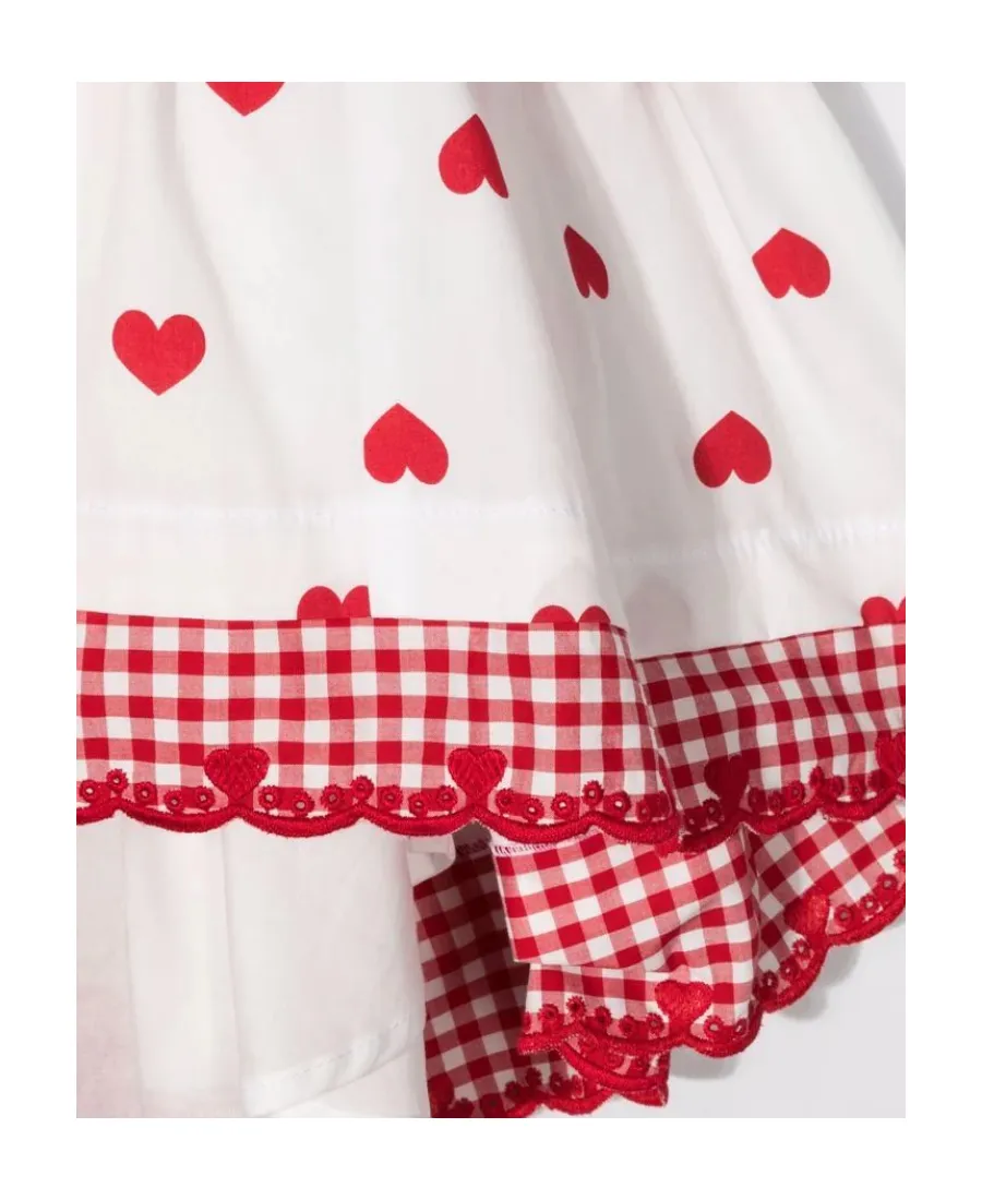 Monnalisa Heart-Printed Ruffled Skirt