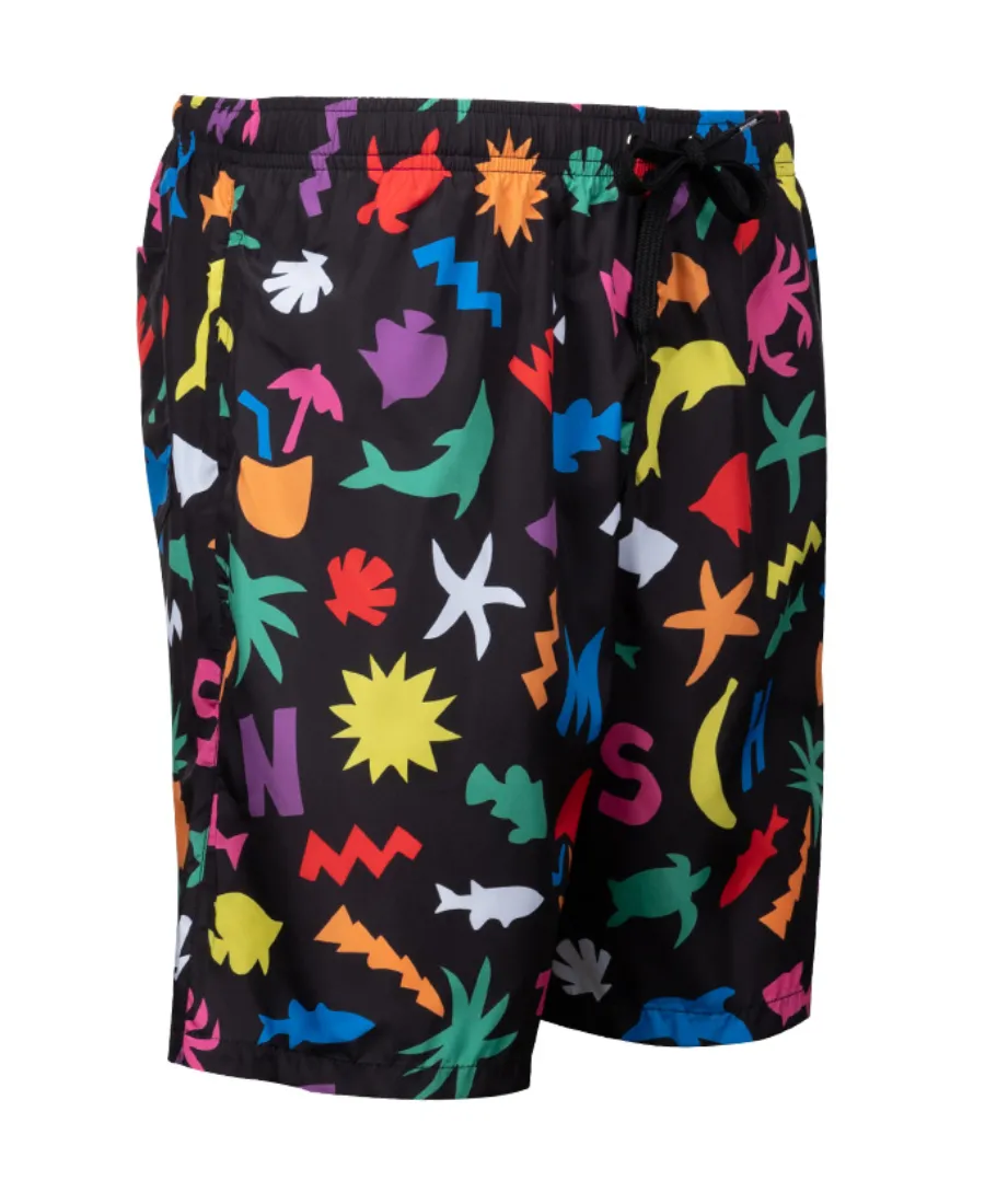 Black Printed Shorts