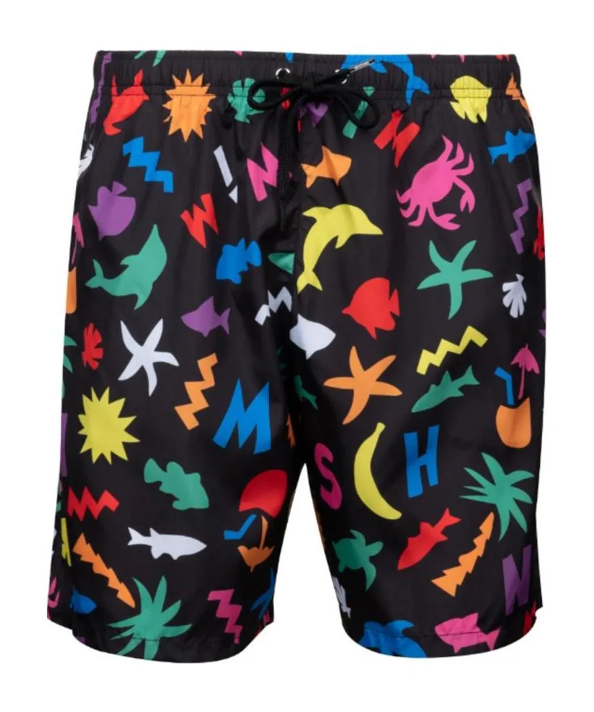 Black Printed Shorts