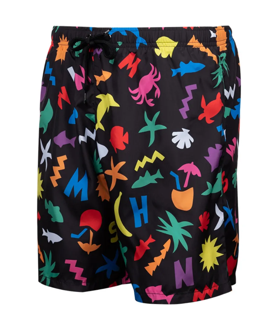Black Printed Shorts