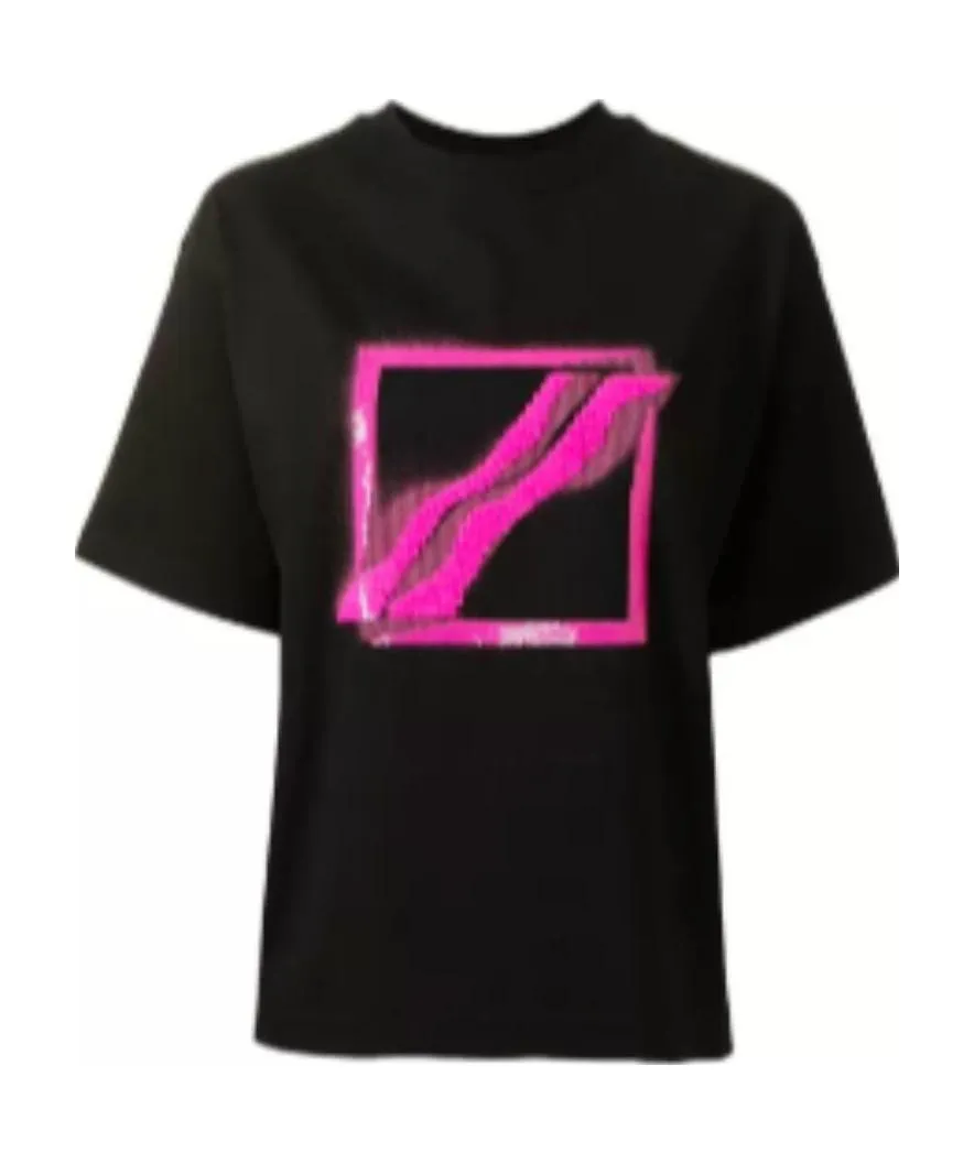 Sequin-Logo Cotton T-Shirt