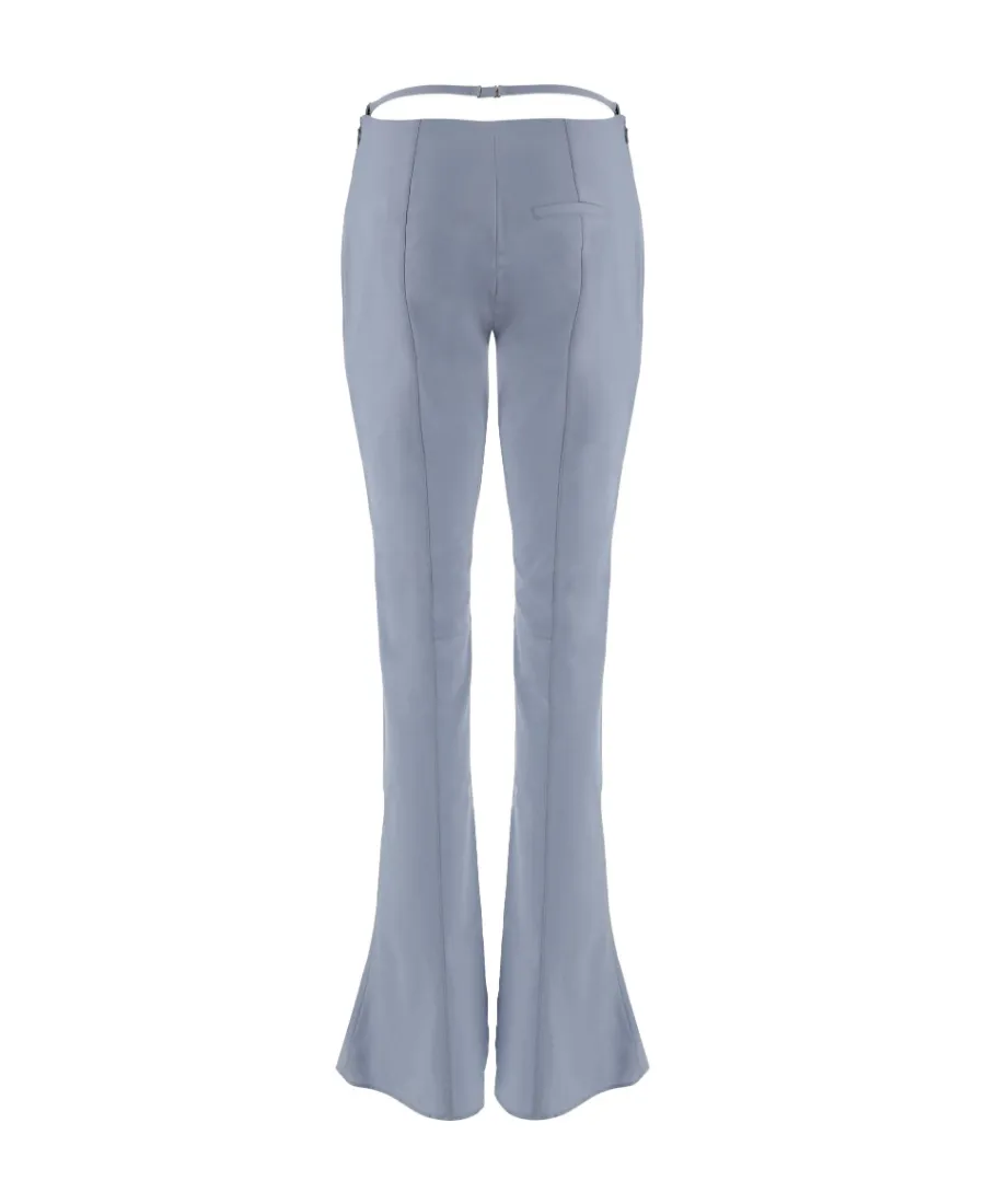Wool-Blend Flared Trousers