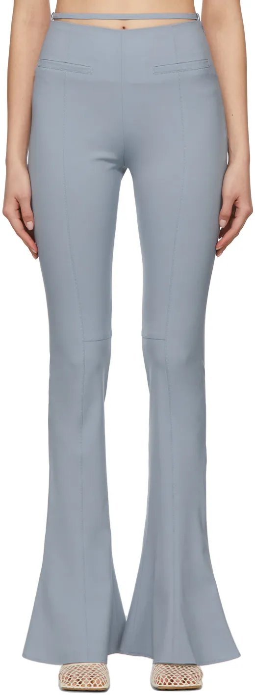 Wool-Blend Flared Trousers