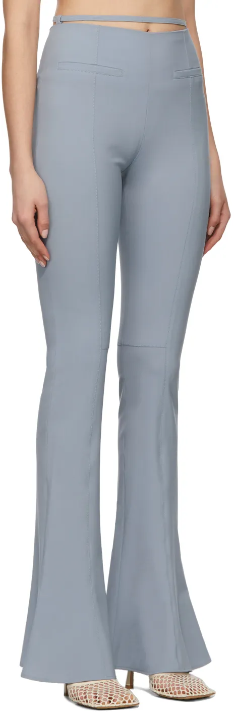 Wool-Blend Flared Trousers