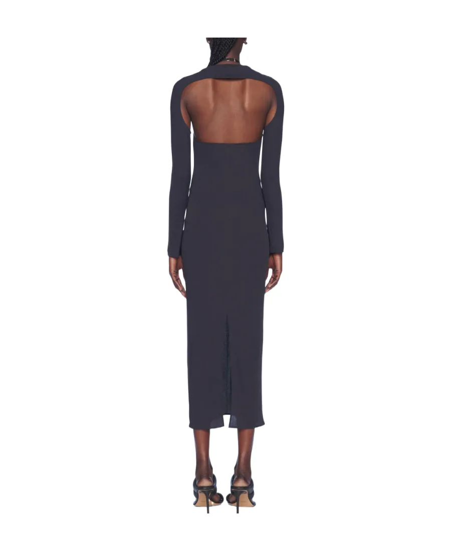 Navy Blue Hollowed-Out Dress