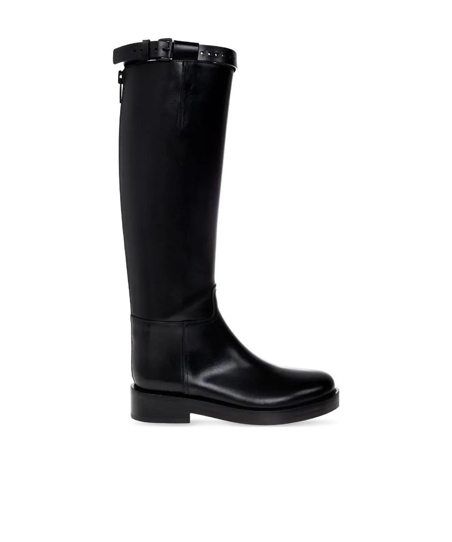 Ann Demeulemeester Buckle Detailed Round Toe Boots