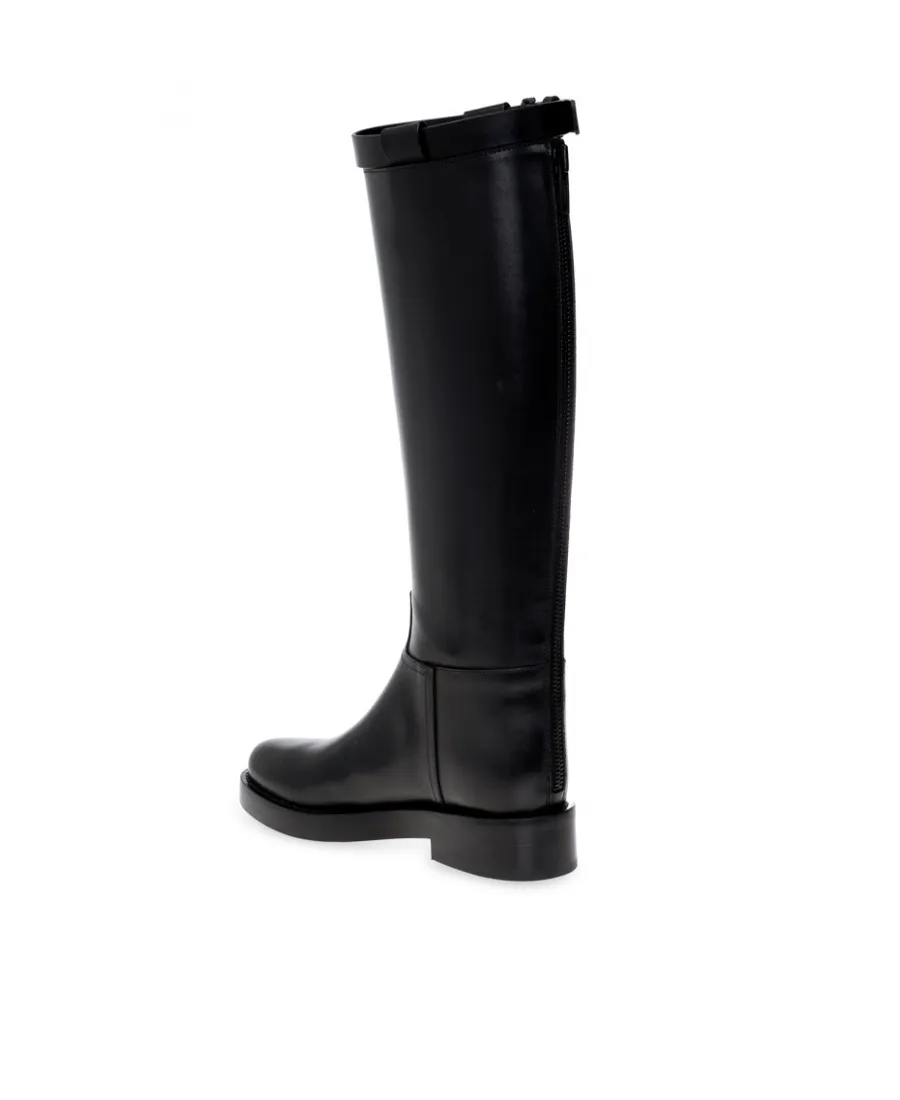 Ann Demeulemeester Buckle Detailed Round Toe Boots