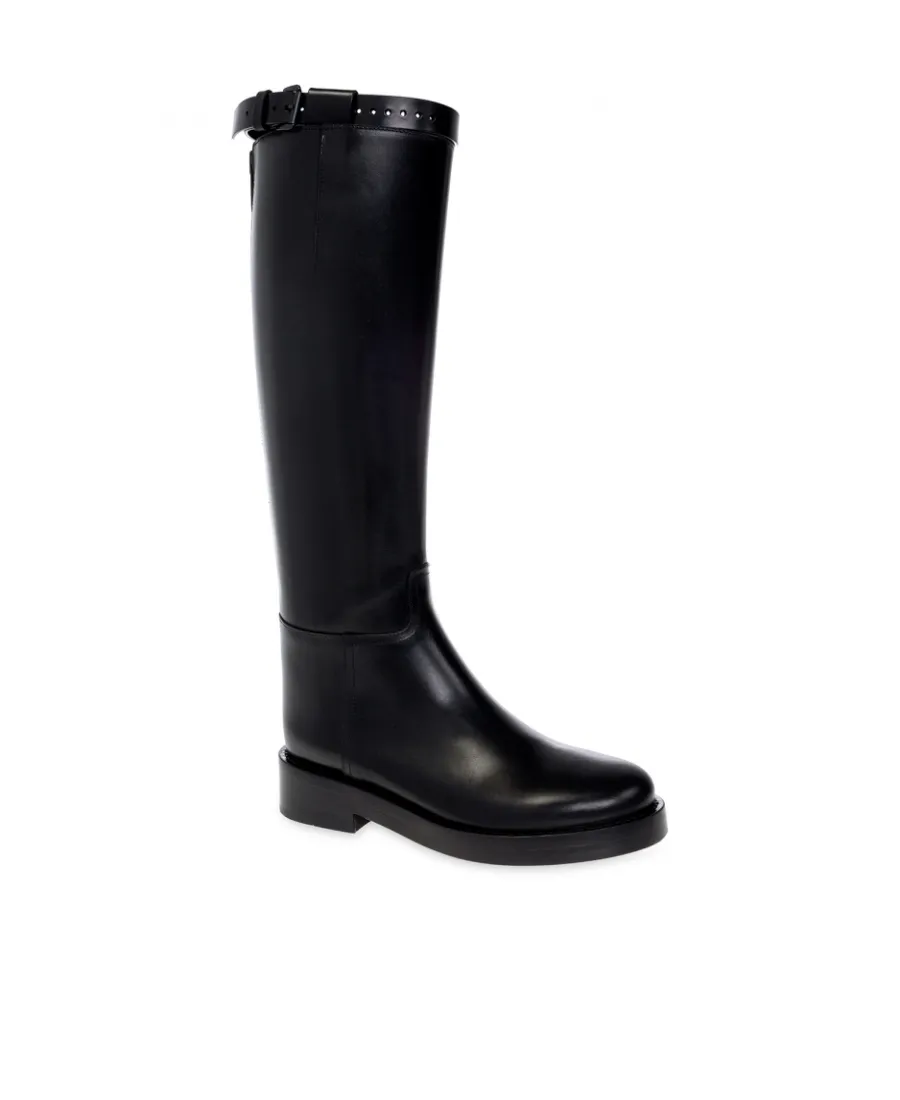 Ann Demeulemeester Buckle Detailed Round Toe Boots