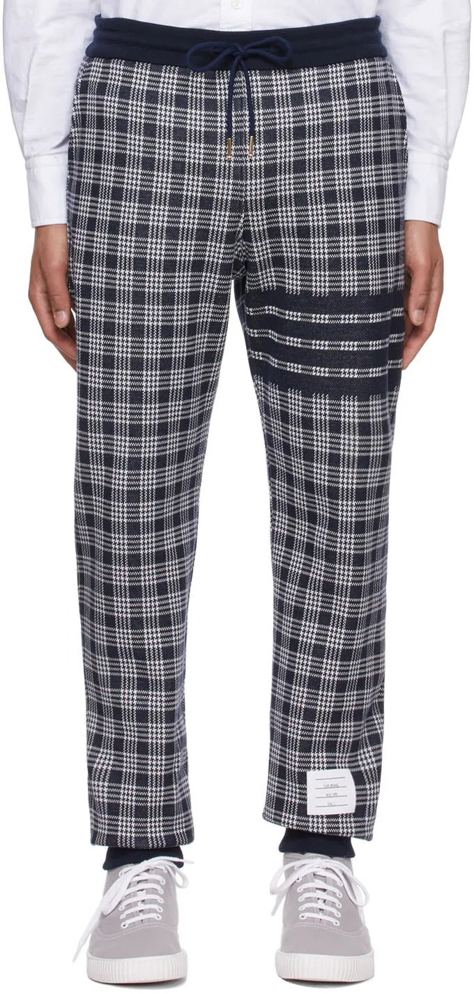 Thom Browne Check-Pattern Drawstring Track Pants