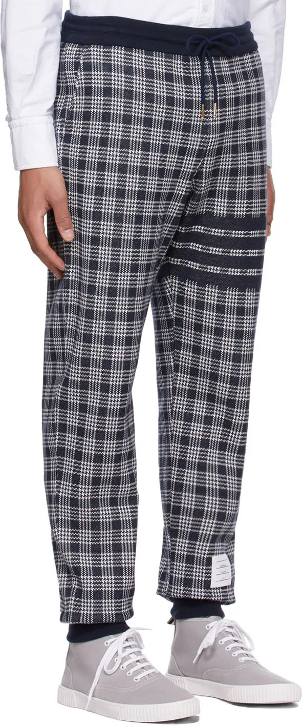 Thom Browne Check-Pattern Drawstring Track Pants