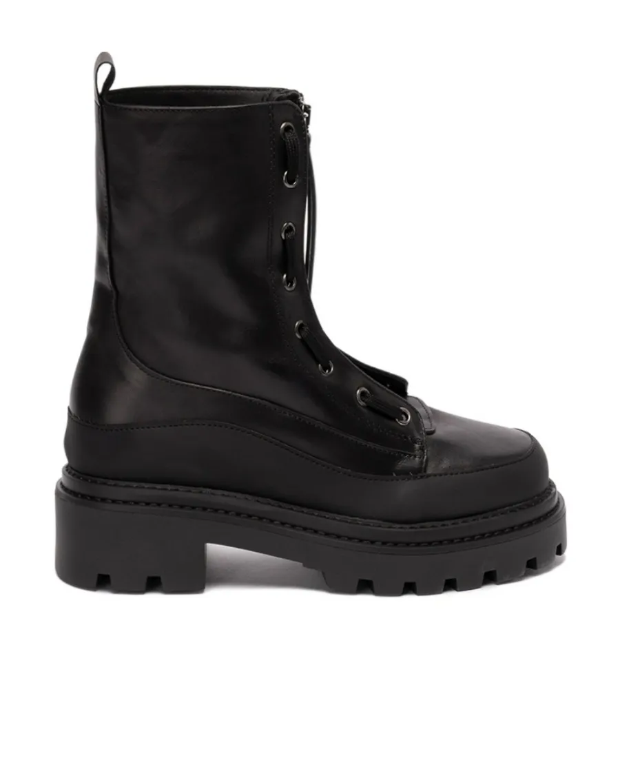 Leather 60Mm Combat Boots