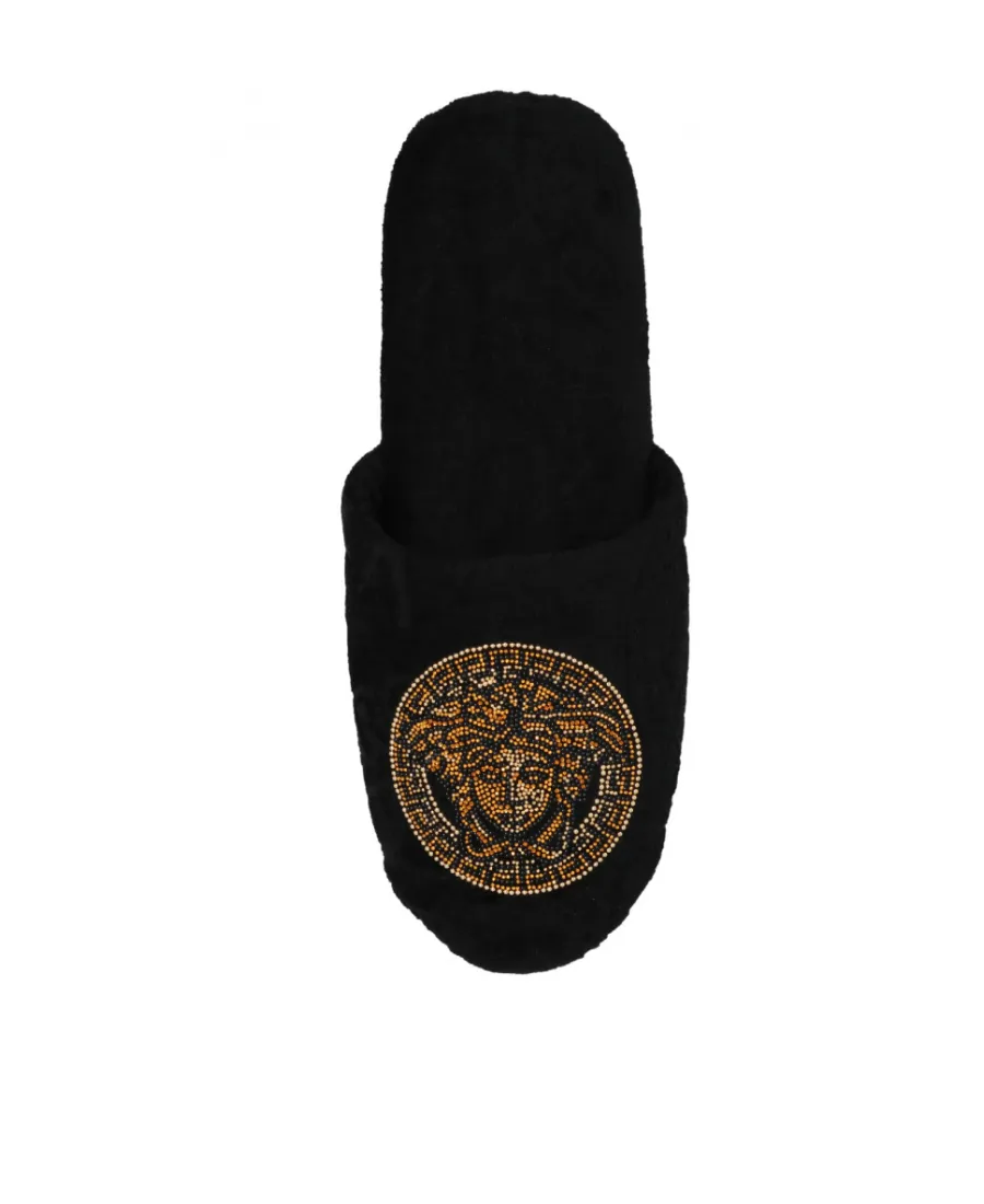 Versace Medusa Head Embellished Slippers