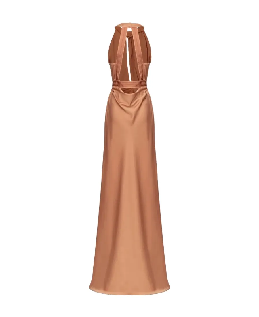 Halterneck Slit Front Gown