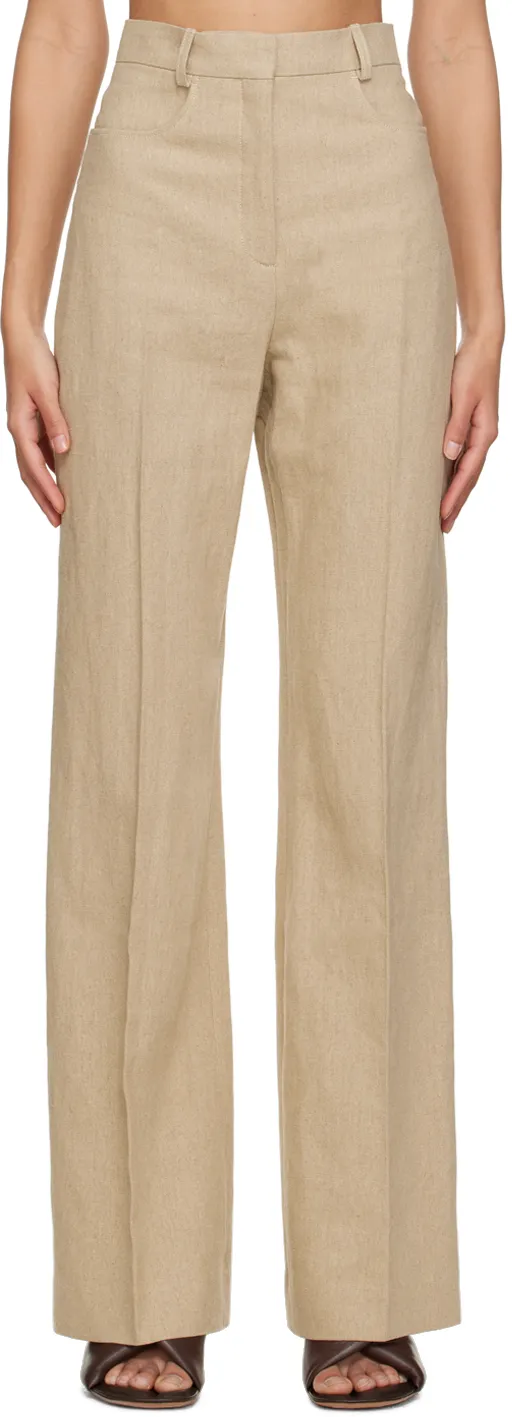 Jacquemus Le Pantalon Sauge High-Waist Flare Pants