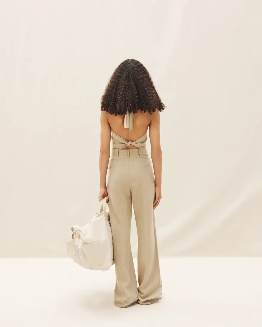Jacquemus Le Pantalon Sauge High-Waist Flare Pants