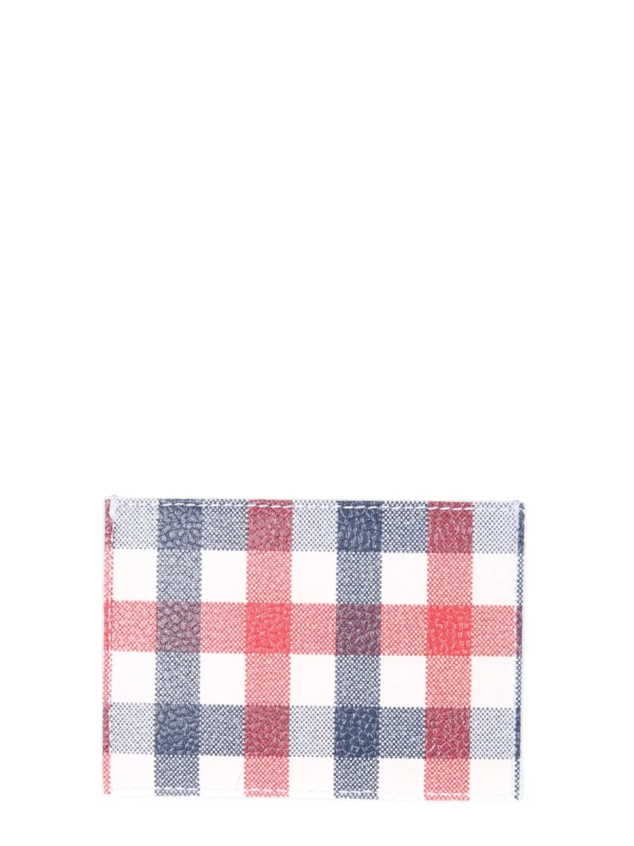 Thom Browne Iconic Stripe Checked Card Holder