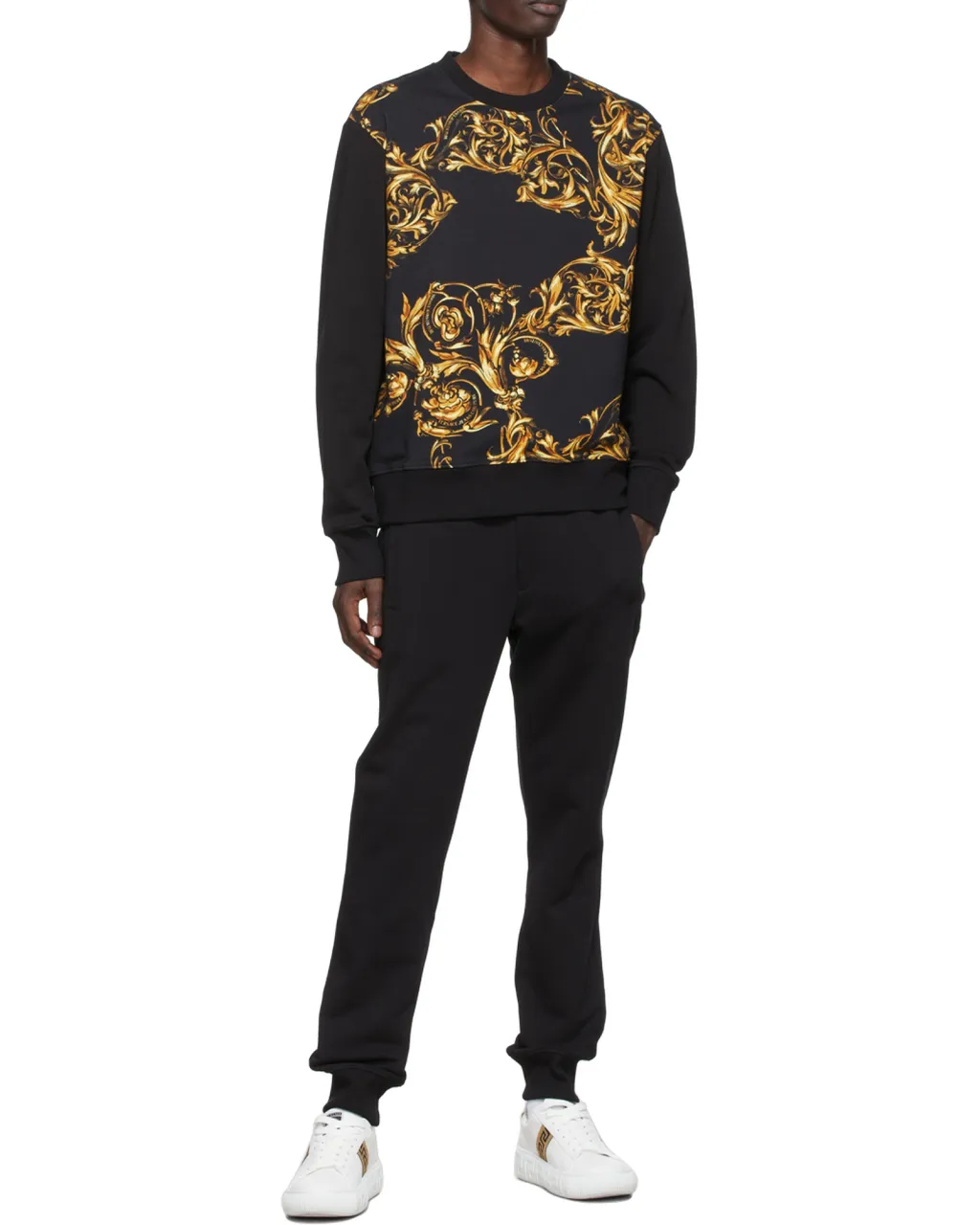 Baroque-Print Long-Sleeve Sweatshirt