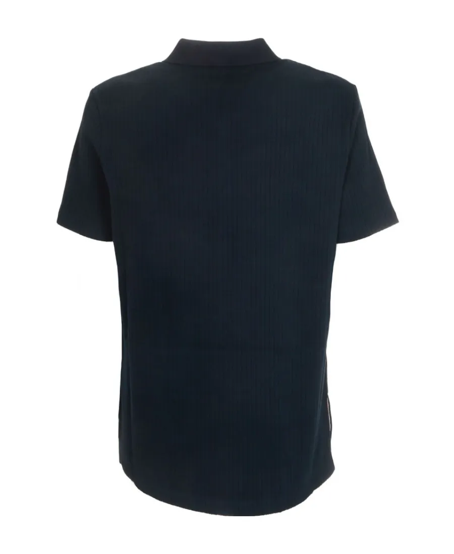 Ribbed Short-Sleeve Polo Shirt