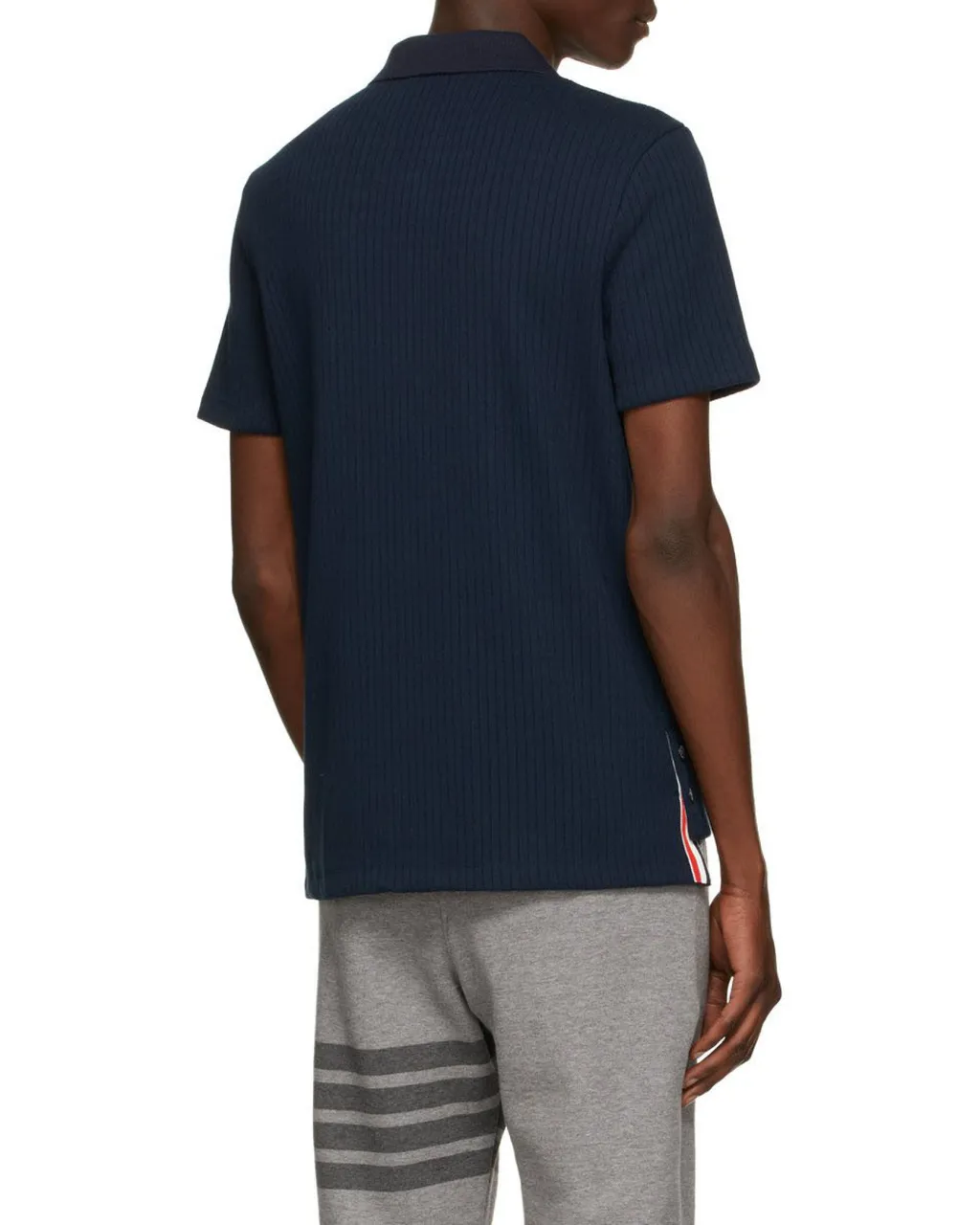 Ribbed Short-Sleeve Polo Shirt