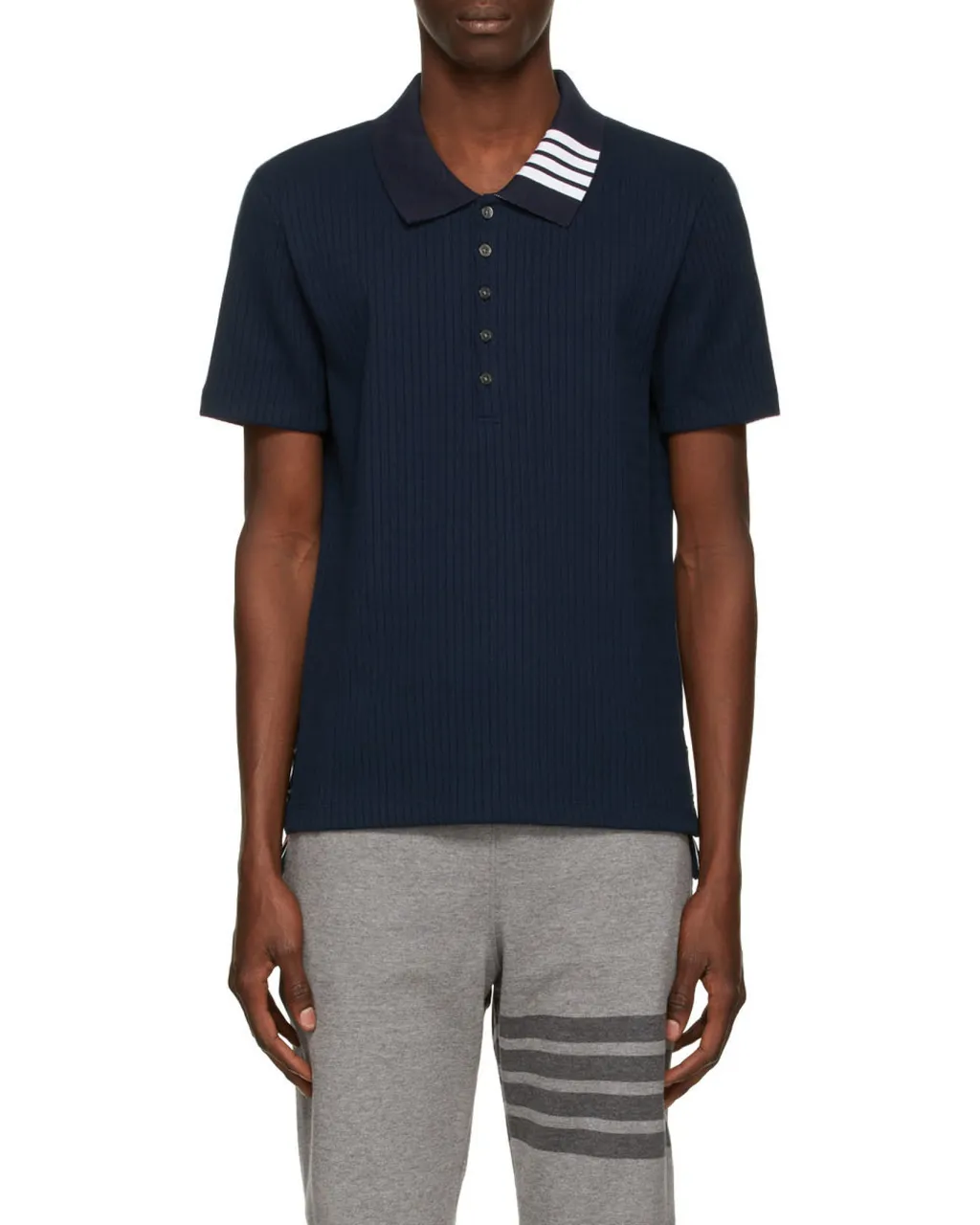 Ribbed Short-Sleeve Polo Shirt