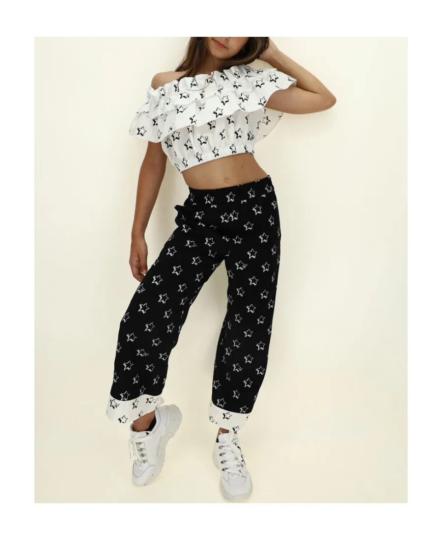 Star Printed Twill Trousers