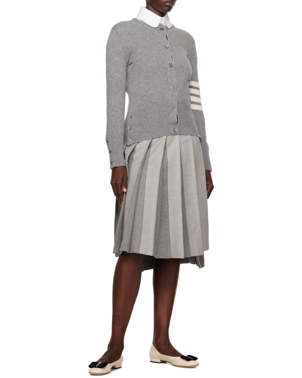 Thom Browne 4-Bar Striped Buttoned Cardigan