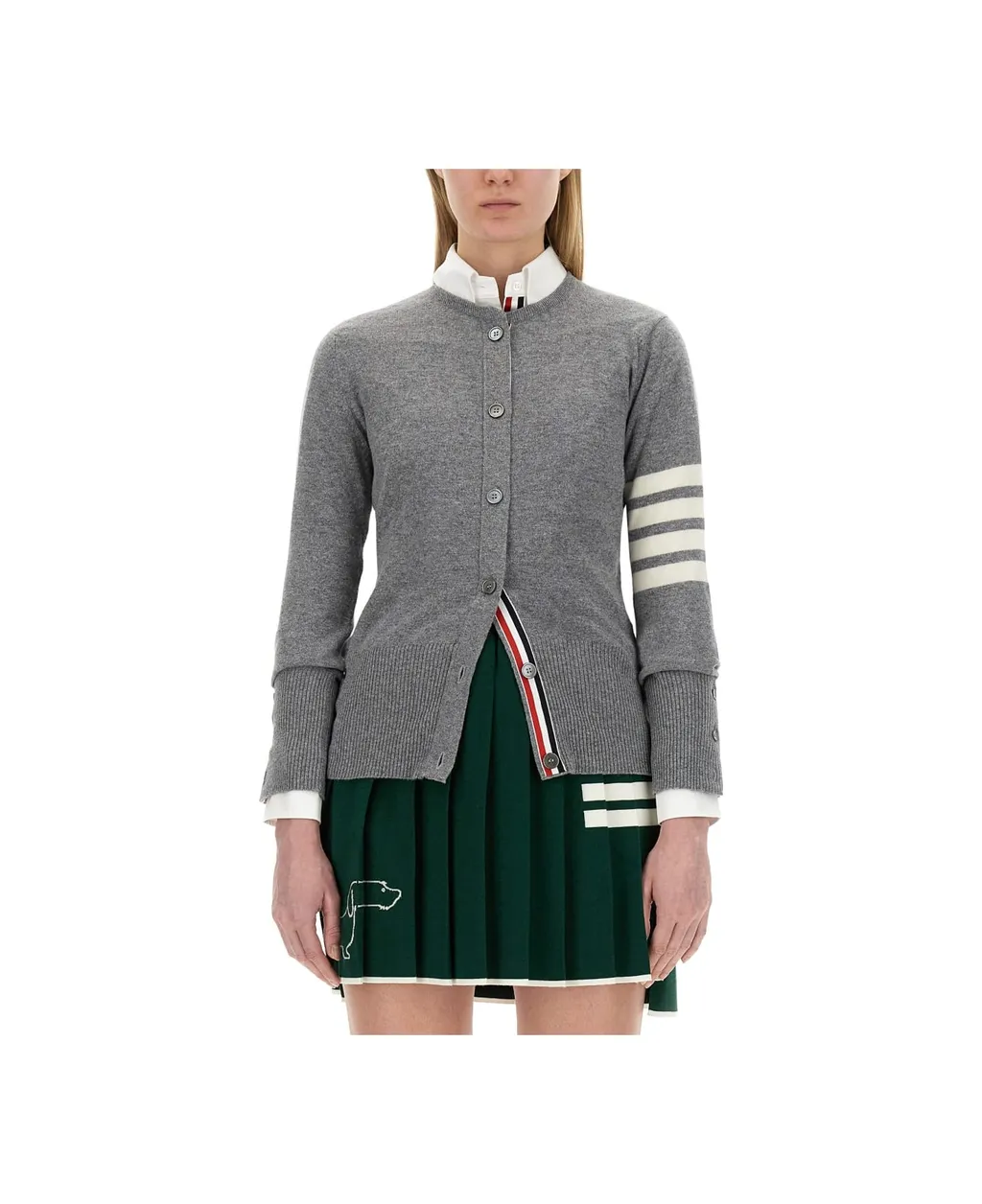Thom Browne 4-Bar Striped Buttoned Cardigan